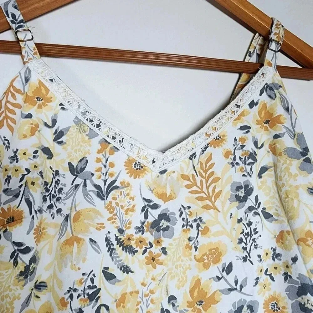 Joie V-neck Maxi Dress Yellow Floral Boho Tiered Impire Cotton Size 10 Women's - Picture 9 of 13